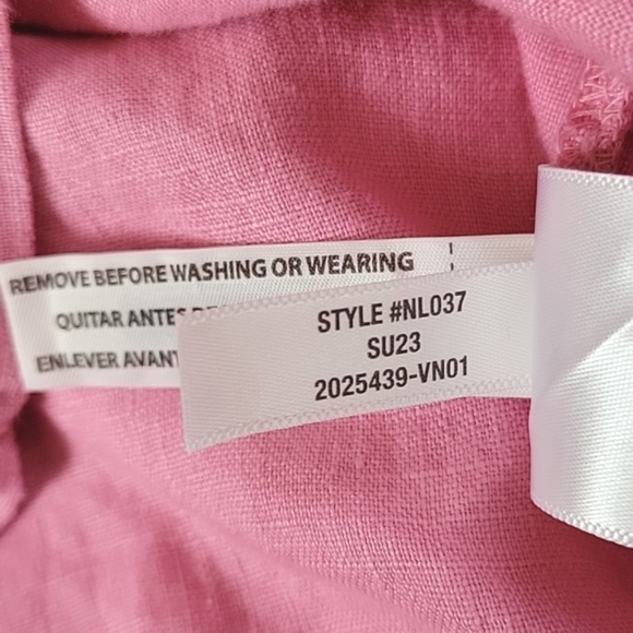 Madewell Womens Pink Oversized Boxy 100% Linen Square Back Crew Neck Top - Picture 7 of 7